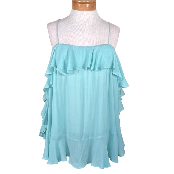 Free People Intimately Ruffled Cami With Spaghetti Straps Oversized S NWT - Picture 1 of 12